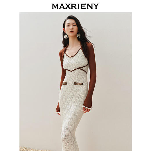 【异域·摩洛哥-商场同款】MAXRIENY复古浪漫鱼尾钉珠连衣裙长款(货号:MC85DR282) 商品图2
