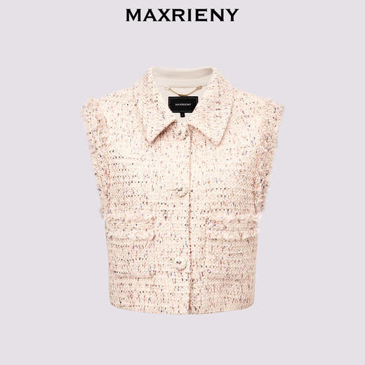 【商场同款】MAXRIENY甜美千金风花纱马甲2024秋冬新款马夹上衣女(货号:MC85VE262) 商品图4