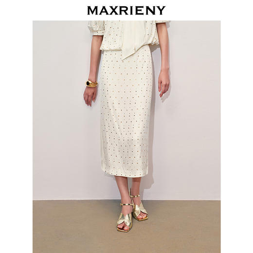 【Day Dreaming-主题纪念款】MAXRIENY*华丽风波点烫钻半裙(货号:MC85SK078) 商品图0