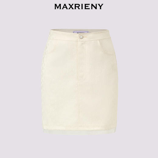 MAXRIENY冷清新中式半身裙高腰短裙提花裙子显瘦(货号:MS85SK267) 商品图4