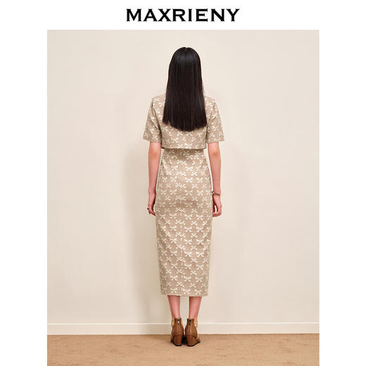 MAXRIENY名媛千金风肌理感蝴蝶结截短外套西装套装(货号:MS88JA541) 商品图3