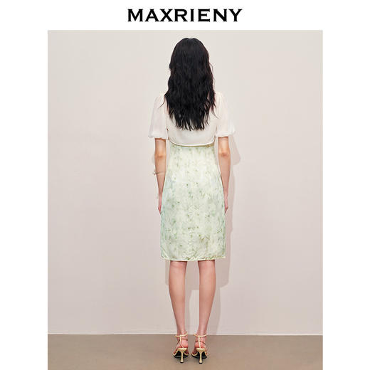 【商场同款】MAXRIENY国风碎花旗袍连衣裙新中式开衩裙修身显瘦(货号:MS85DR276) 商品图3