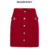 MAXRIENY海军风高腰包臀裙复古红裙子(货号:MC88SK264) 商品缩略图4