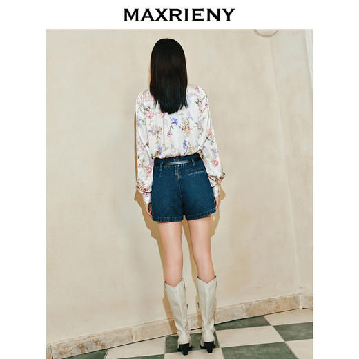 【商场同款-宫廷飞鸽】MAXRIENY复古浪漫系带云朵上衣衬衫2024春(货号:MC85TP028) 商品图3