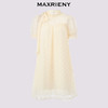 MAXRIENY浪漫度假风连衣裙网纱拼接设计2024夏款泡泡袖a摆裙子(货号:MS85DR296) 商品缩略图4