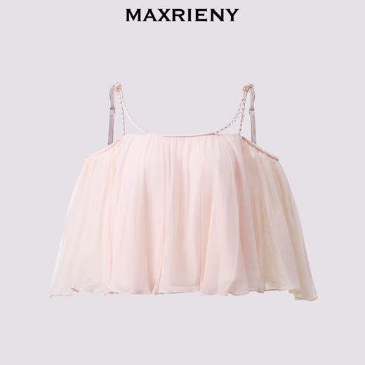 【静奢度假-商场同款】MAXRIENY*甜美感钉珠吊带上衣一字肩(货号:MC85TP293) 商品图4