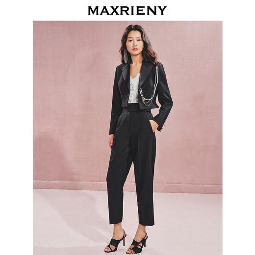 【贵雅日常-商场同款】MAXRIENY极简知性宽腰头小脚裤2024新款(货号:MC85PA517) 商品图2