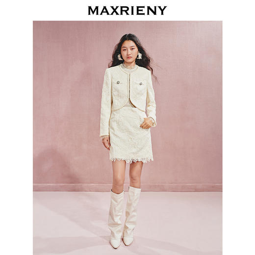 【秀场抢先款】MAXRIENY复古宫廷风H型蕾丝半裙2024秋冬新款(货号:MC85SK521) 商品图1