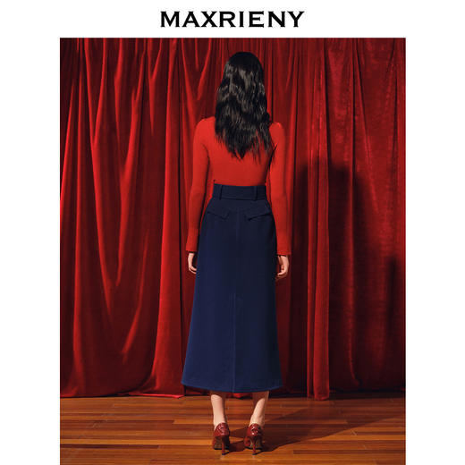 MAXRIENY优雅复古绣花红波点半裙2023冬季新款裙子(货号:MC88SK773) 商品图3