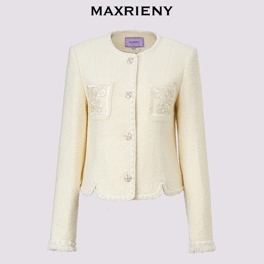 【商场同款】MAXRIENY馥白小香外套浪漫复古感千金上衣女(货号:MS85JA522) 商品图4