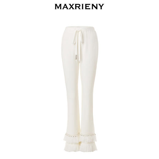 MAXRIENY*华丽钻饰流苏喇叭裤钉珠流苏针织裤(货号:MC88PA775) 商品图4