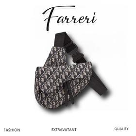 D家  Oblique  中号老花马鞍手袋D家