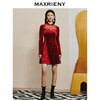 MAXRIENY*宫廷红丝绒连衣裙春节新年穿搭裙子(货号:MC88DR016) 商品缩略图2