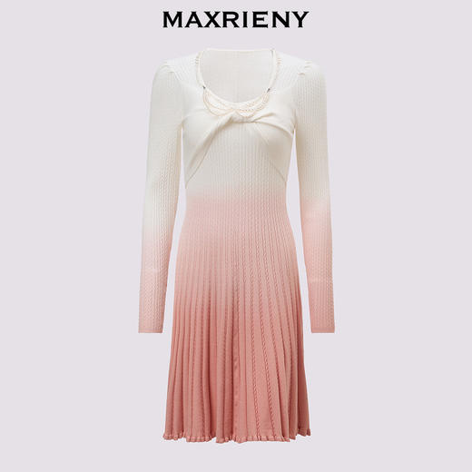 【贵雅日常-商场同款】MAXRIENY浪漫少女感扭结钉珠渐变连衣裙(货号:MC85DR545) 商品图4