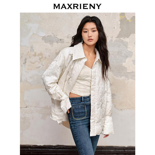MAXRIENY肌理感星星钉珠新颖衬衫式羽绒服外套(货号:MC88DC527) 商品图2