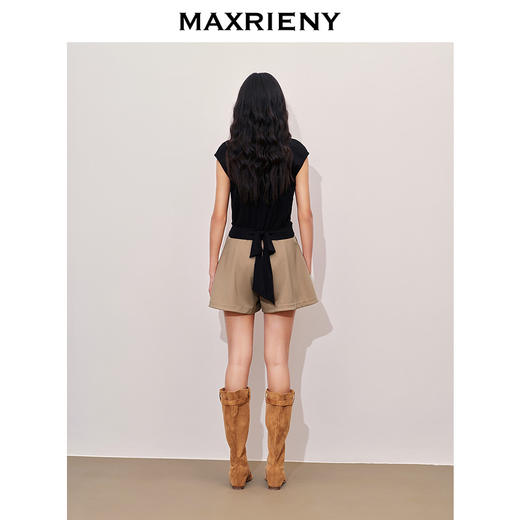 【商场同款】MAXRIENY*休闲烫钻上衣腰部镂空小众设计高级感(货号:MC85TS261) 商品图3