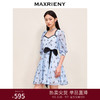 MAXRIENY复古蝴蝶结飘带波点连衣裙甜美少女感(货号:MS88DR538) 商品缩略图0