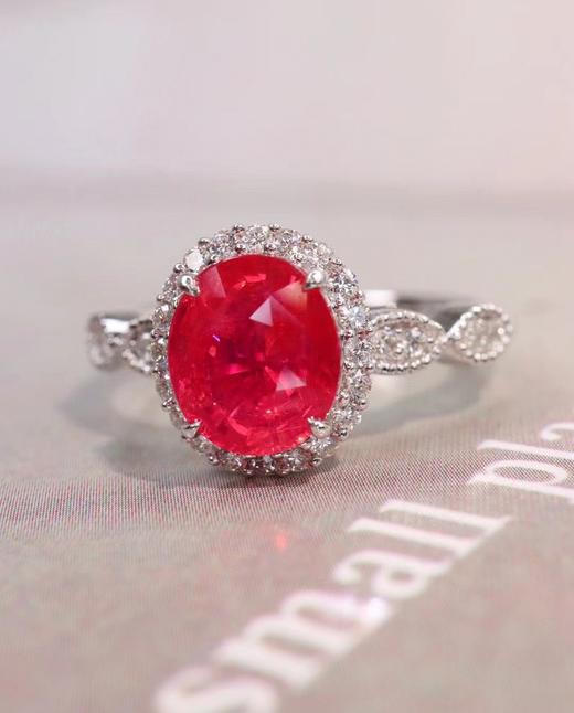 1.8克拉精品无烧莲花色尖晶戒指 商品图2