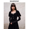 MAXRIENY法式宫廷复古风丝绒连衣裙钻饰羊腿袖裙子(货号:MS88DR518) 商品缩略图2