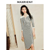 【商场同款-摩登女爵】MAXRIENY*休闲条纹抽褶针织连衣裙(货号:MC85DR074) 商品缩略图1