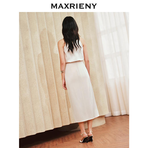 MAXRIENY气质淑女感钉珠上衣女修身显瘦挂脖衬衫(货号:MS85TP028) 商品图3