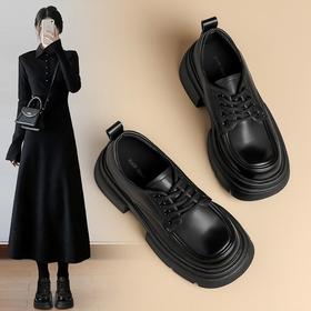 ZHR则则时尚百搭小皮鞋女鞋2024新款厚底乐福鞋英伦单鞋ins潮洋气