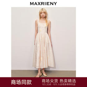 【贵雅新中式-商场同款】MAXRIENY绣花仙气方领连衣裙(货号:MC85DR297)