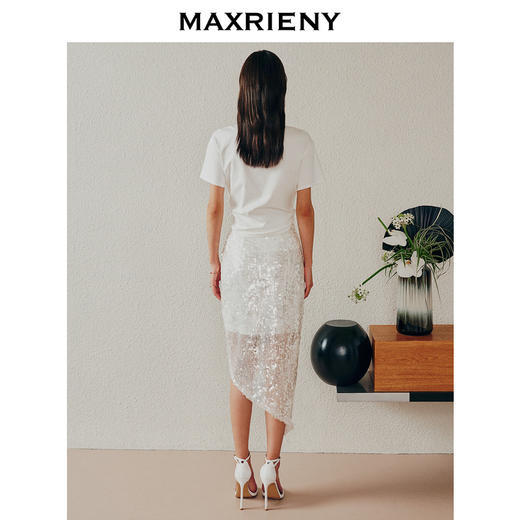 MAXRIENY*开衩设计感半身裙郁金香亮片包臀裙(货号:MC88SK257) 商品图3