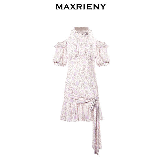 MAXRIENY法式浪漫感玫瑰印花连衣裙系带仙美裙子(货号:MC88DR507) 商品图4