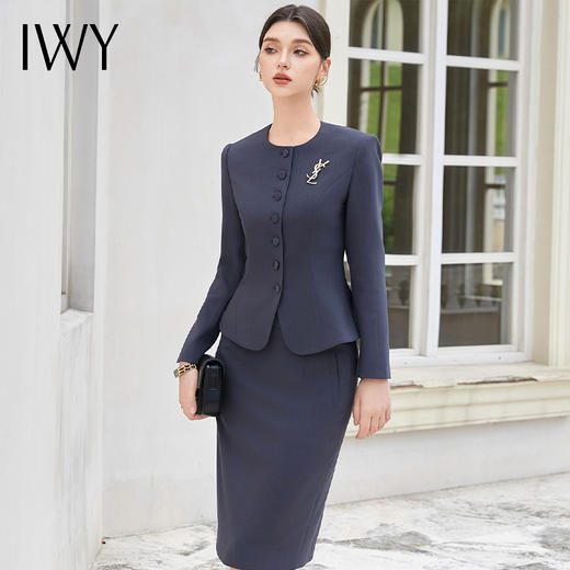 IWY/轻熟风名媛职业西服套装女长袖工作服两件套通勤西装CS2040-E 商品图4