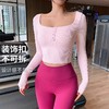 【限时秒】YOGACODE【火树银花系列】2024 瑜伽服长袖女健身长袖带胸垫修身显瘦运动上衣DWTS124102 商品缩略图3