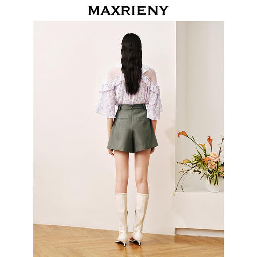 MAXRIENY甜美少女桑蚕丝雪纺衫系带宽松上衣(货号:MC88TP509) 商品图3