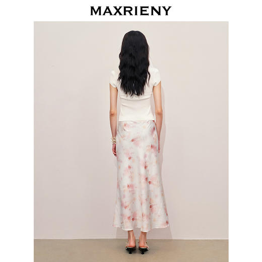 【商场同款】MAXRIENY浪漫度假半身裙包臀高腰裙子立体花绑带(货号:MS85SK263) 商品图3
