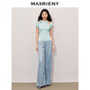 MAXRIENY天丝阔腿牛仔裤女2024夏季新款垂坠感宽松直筒裤显瘦(货号:MS85PA258) 商品缩略图1