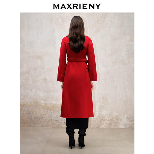 MAXRIENY极简垂坠感直身大衣长款双面呢羊毛外套(货号:MS88CT517) 商品图3