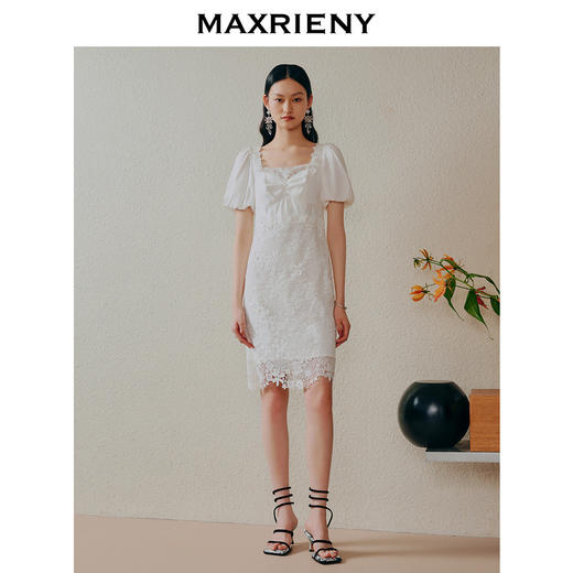 玛克门店发货:MAXRIENY立体蕾丝花边设计感连衣裙修身裙子(货号:MC88DR306) 商品图1