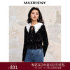 MAXRIENY轻奢摩登烫钻丝绒雪纺衫修身上衣(货号:MC88TP575) 商品缩略图0