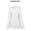 MAXRIENY收腰斗篷大衣米白色秋装廓形复古风衣女(货号:MC87CT756) 商品缩略图4