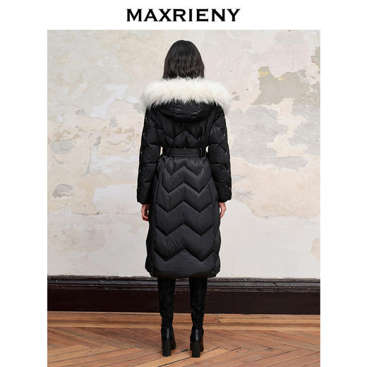 【商场同款】MAXRIENY星钻羽绒服冬款收腰过膝长款貉子毛条领外套(货号:MC88DC507) 商品图3