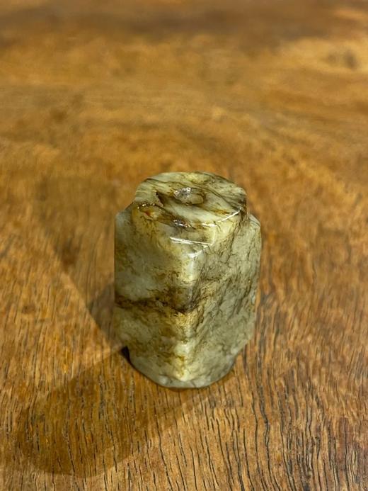 黑褐沁白玉素面琮形勒子，顺丰包邮 商品图2