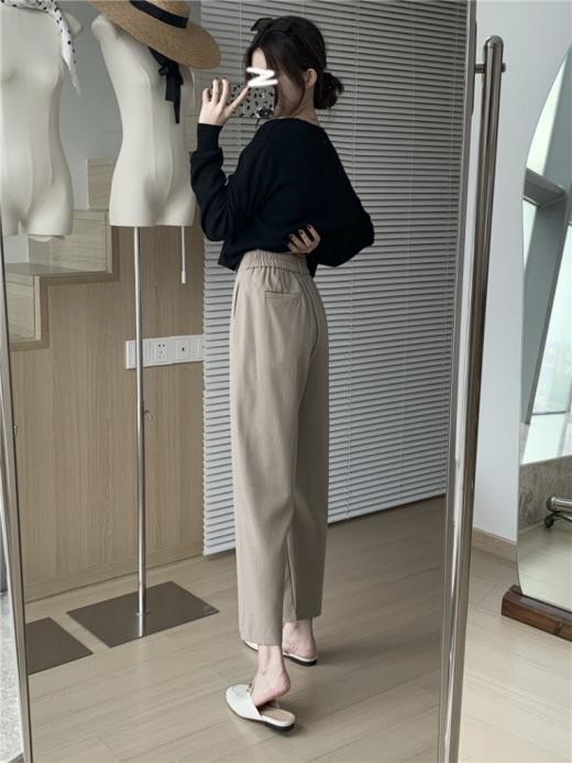 ✅【Avann法式通勤九分休闲西裤】💥立裁高腰微锥宽松裤型，❄️裤管上宽下微收，九分左右裤长 版型藏肉显瘦，❤️ 商品图4