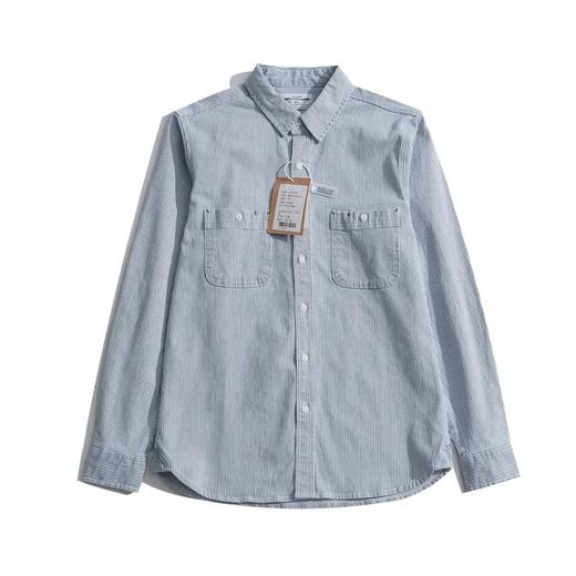 黑牡丹面料情侣款条纹衬衫 商品图0