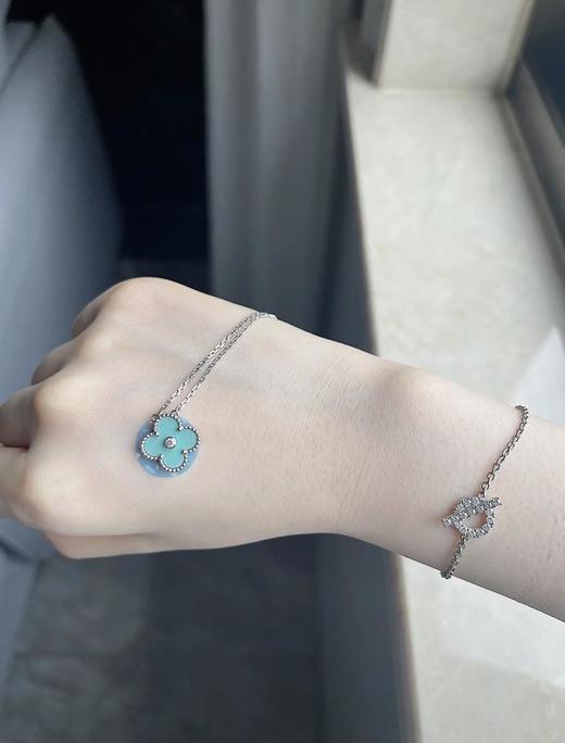 梵克雅宝淡蓝色陶瓷镶钻四叶草（SJ） 商品图7