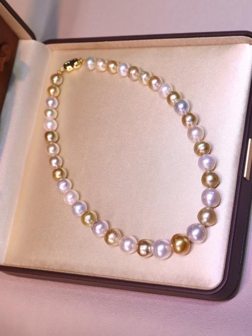 巴洛克金珠澳白混彩项链10-14.5mm 商品图2
