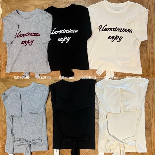 【门店同款】ENJOY夏季系绳字母T恤 158592835 商品图3