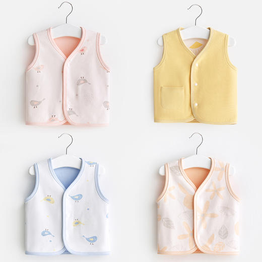 【卡通印花双层马甲，亲肤舒适，穿脱方便】婴儿马甲春秋冬幼儿外穿 男童女童坎肩内穿 儿童小马夹 宝宝背心外套-QQ 商品图0