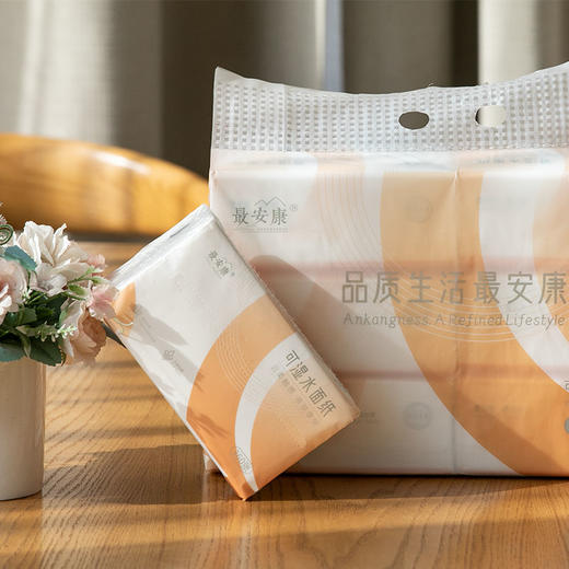 最安康可湿水面巾抽纸  360张*6连包 商品图3