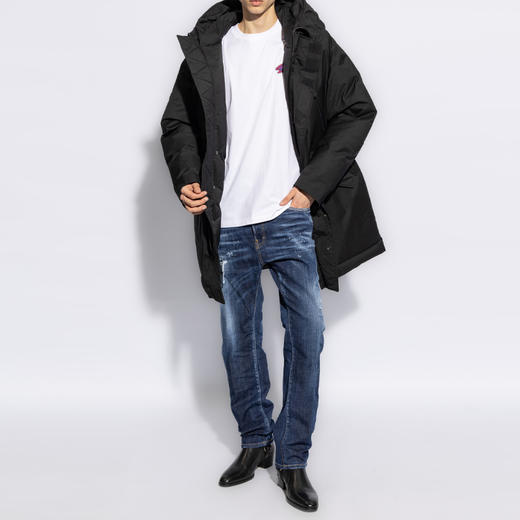 【二】DSQUARED2 男士 642字母徽标贴花棉质休闲牛仔裤 蓝色 S74LB1557 S30664 470 商品图3