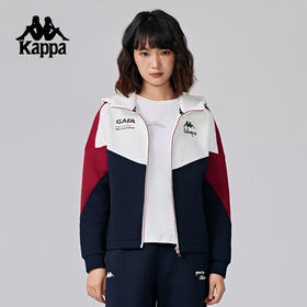 Kappa卡帕背靠背针织外套女2024新款复古运动服连帽开衫上衣女款K0E82MK43