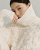 LIYIHAN 24秋冬粗毛线高领套头针织慵懒毛衣白色毛衫厚款宽松休闲 商品缩略图3